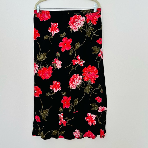 Vintage JM Collection Floral Midi Skirt Boho flowy chiffon Sheer - Picture 4 of 6